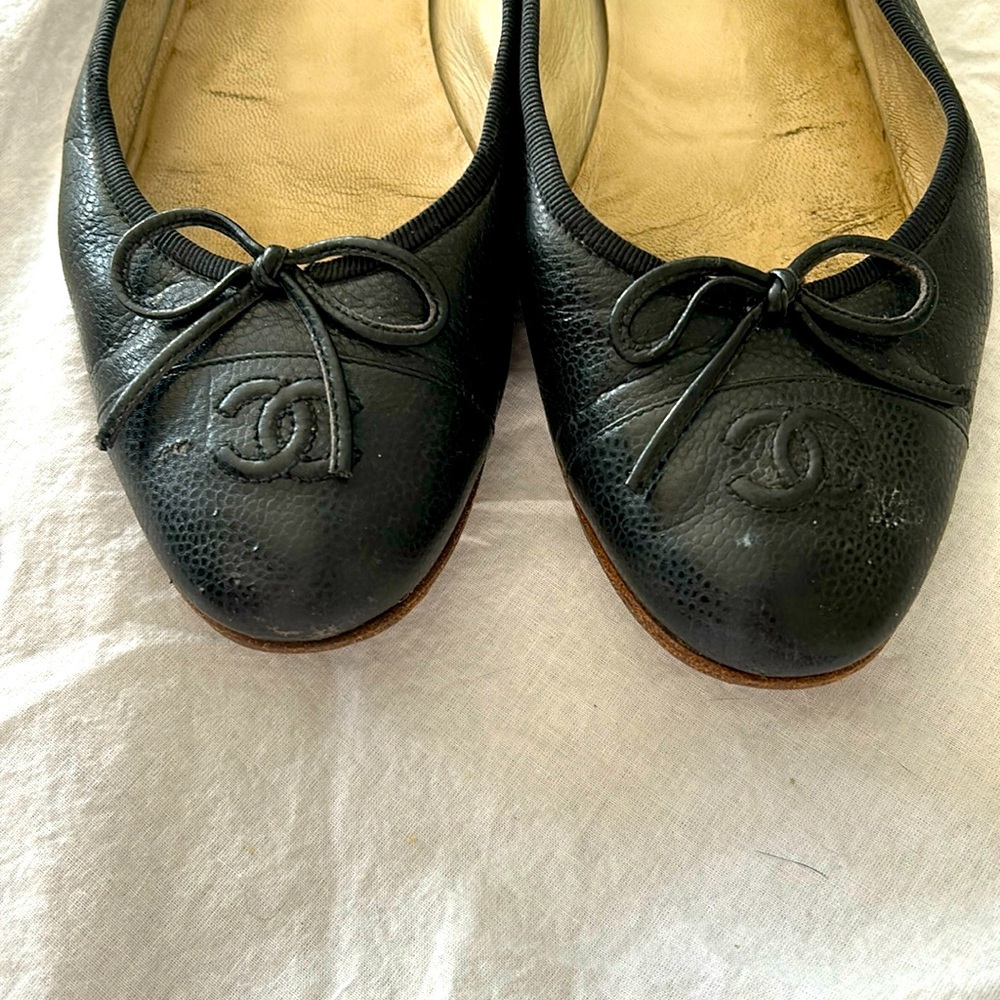Chanel ballet slippers sz41 Black